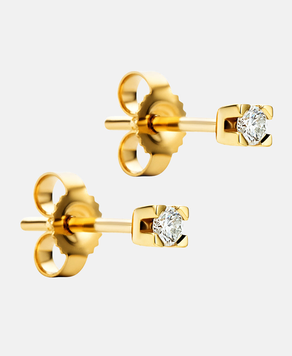 Ohrstecker aus 585 Gelbgold mit 0.10 Karat Diamant