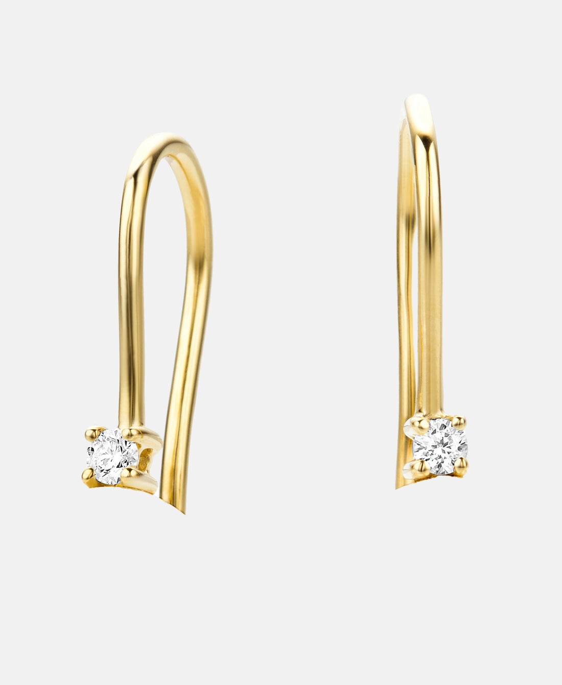 Ohrringe aus 585 Gelbgold mit 0.07 Karat Diamant mit Perle