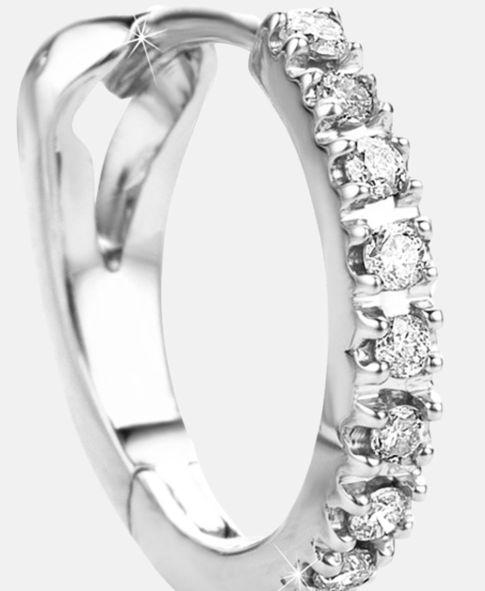 Creolen aus 585 Weißgold mit Diamant