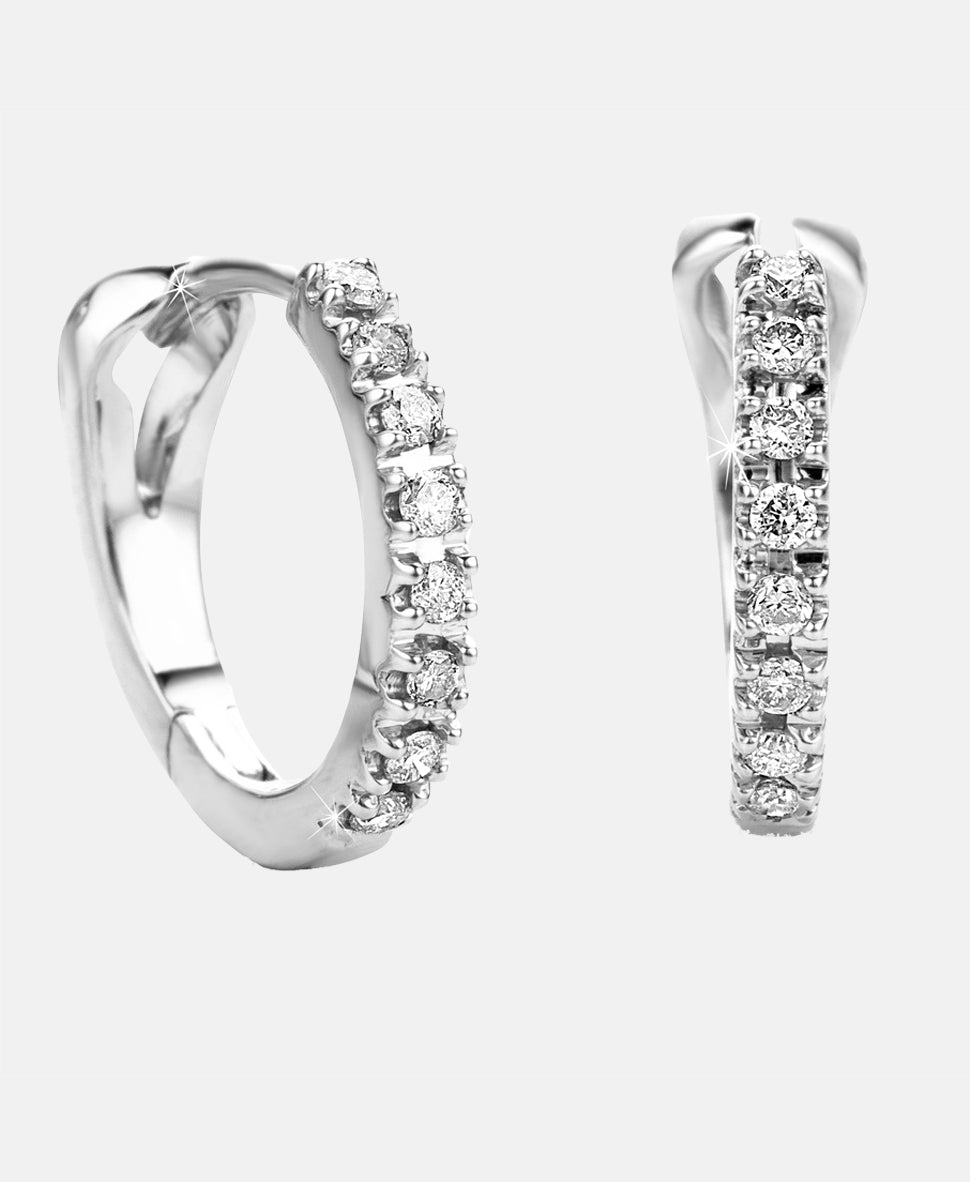 Creolen aus 585 Weißgold mit Diamant