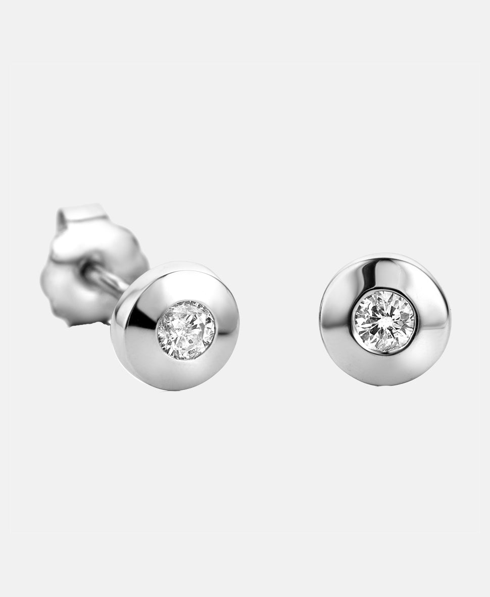 Ohrringe aus 585 Weißgold mit 0.08 Karat Diamant