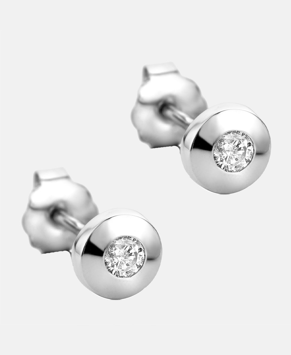 Ohrringe aus 585 Weißgold mit 0.08 Karat Diamant