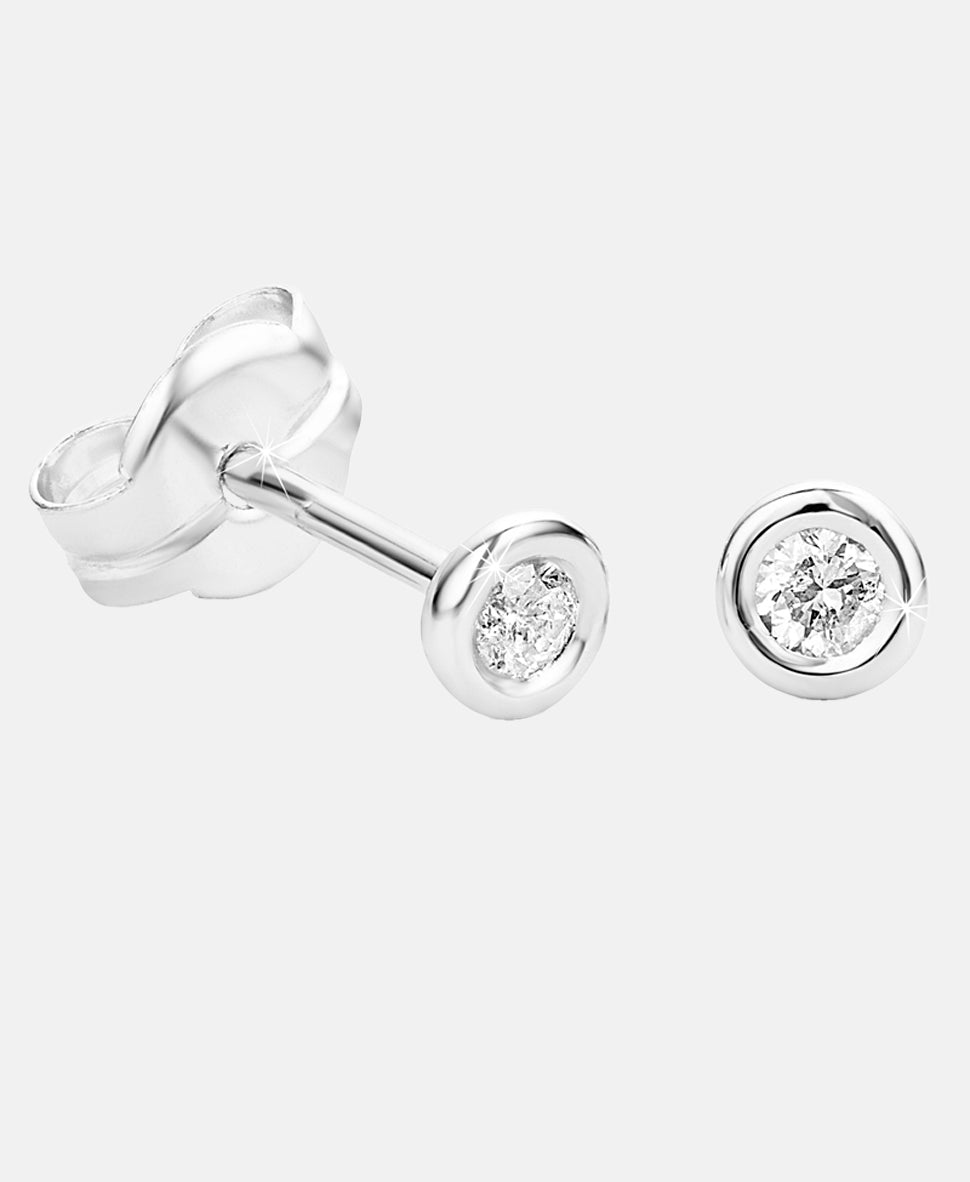 Ohrringe aus 375 Weißgold mit Diamant