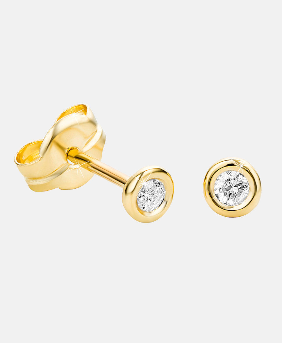 Ohrringe aus 375 Gelbgold mit Diamant