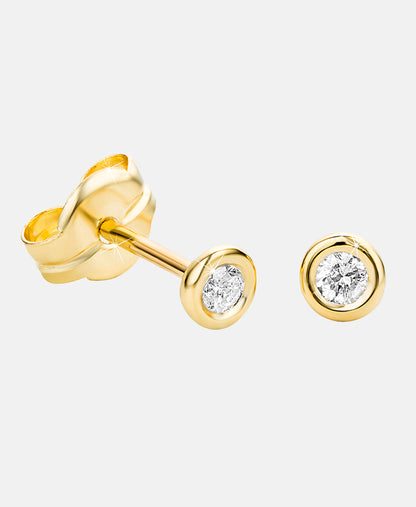 Ohrringe aus 375 Gelbgold mit Diamant