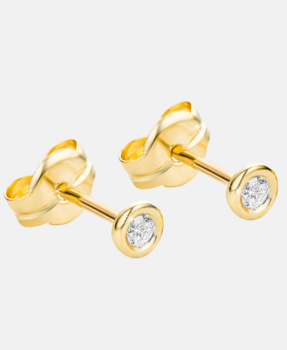 Ohrringe aus 375 Gelbgold mit Diamant