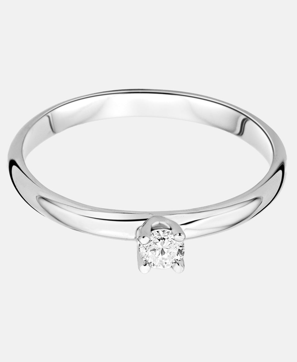 Ring aus 375 Weißgold mit 0.10 Karat Diamant