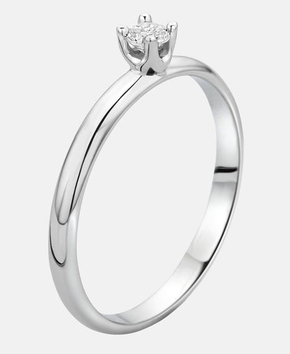 Ring aus 375 Weißgold mit 0.10 Karat Diamant