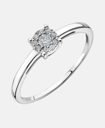Ring aus 375 Weißgold mit Diamant