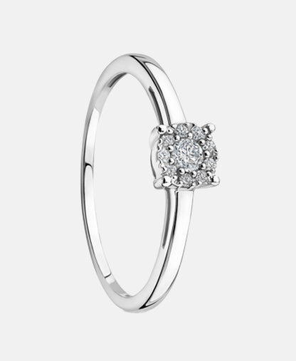 Ring aus 375 Weißgold mit Diamant