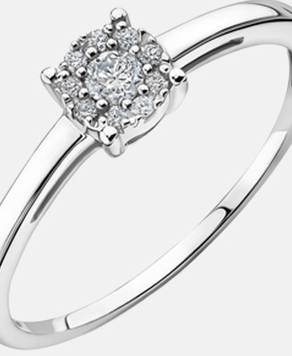 Ring aus 375 Weißgold mit Diamant