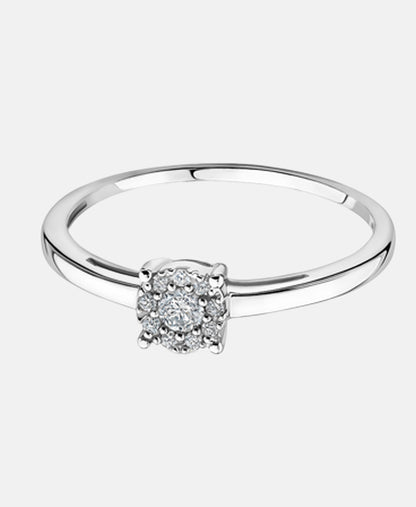 Ring aus 375 Weißgold mit Diamant