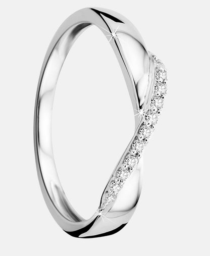 Ring aus 375 Weißgold mit Diamant
