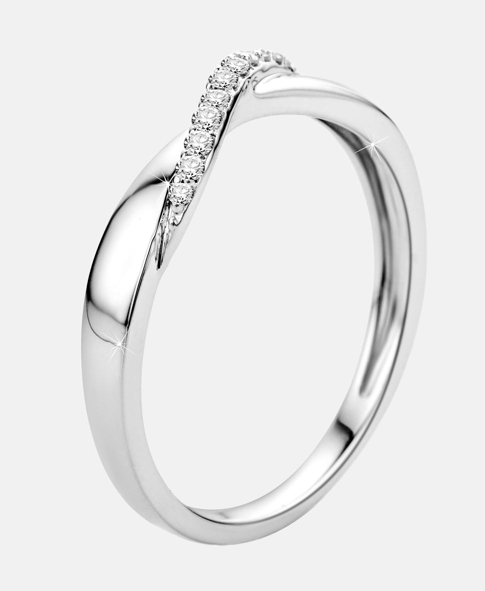 Ring aus 375 Weißgold mit Diamant