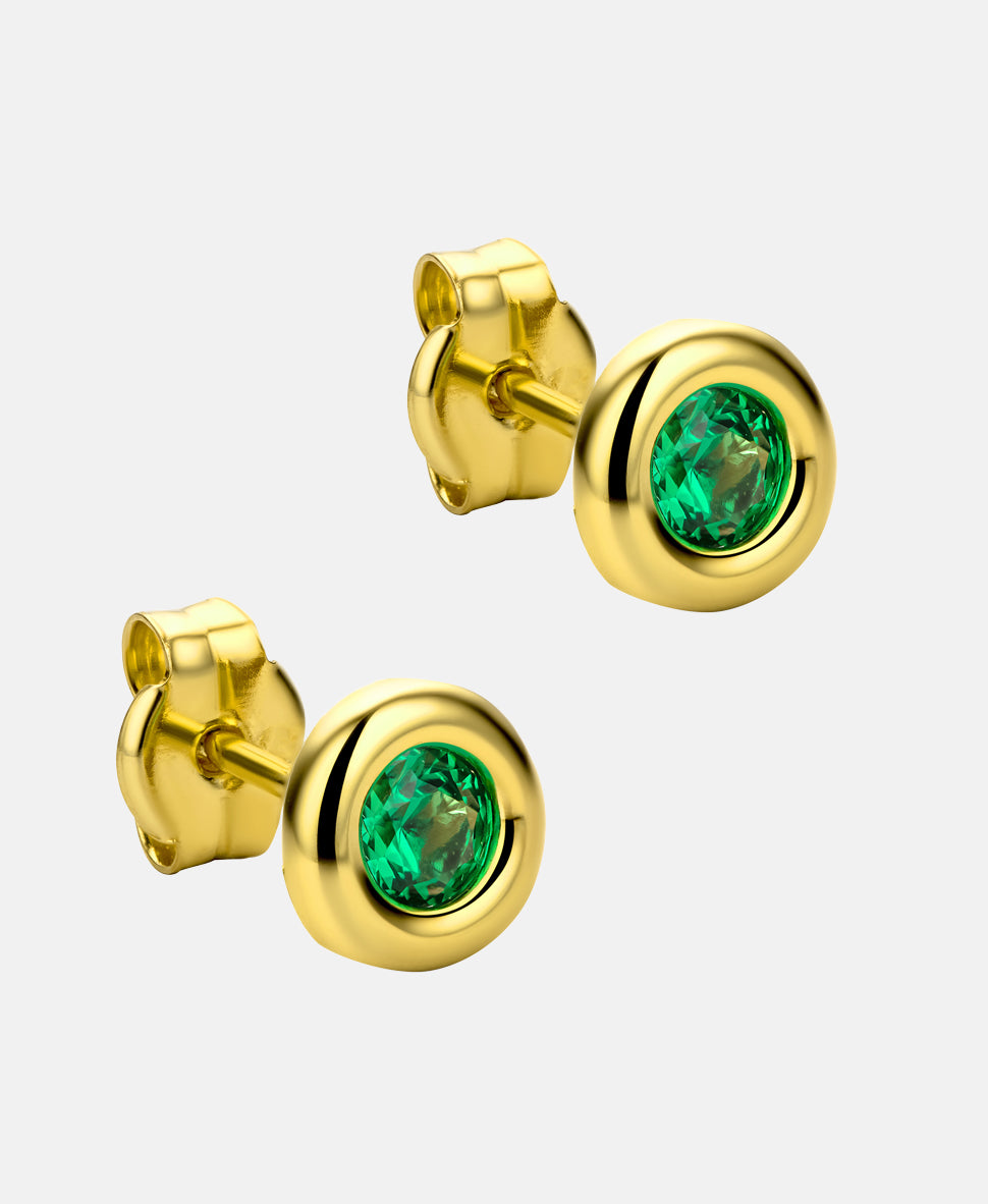 Ohrringe aus 375 Gelbgold mit Smaragd