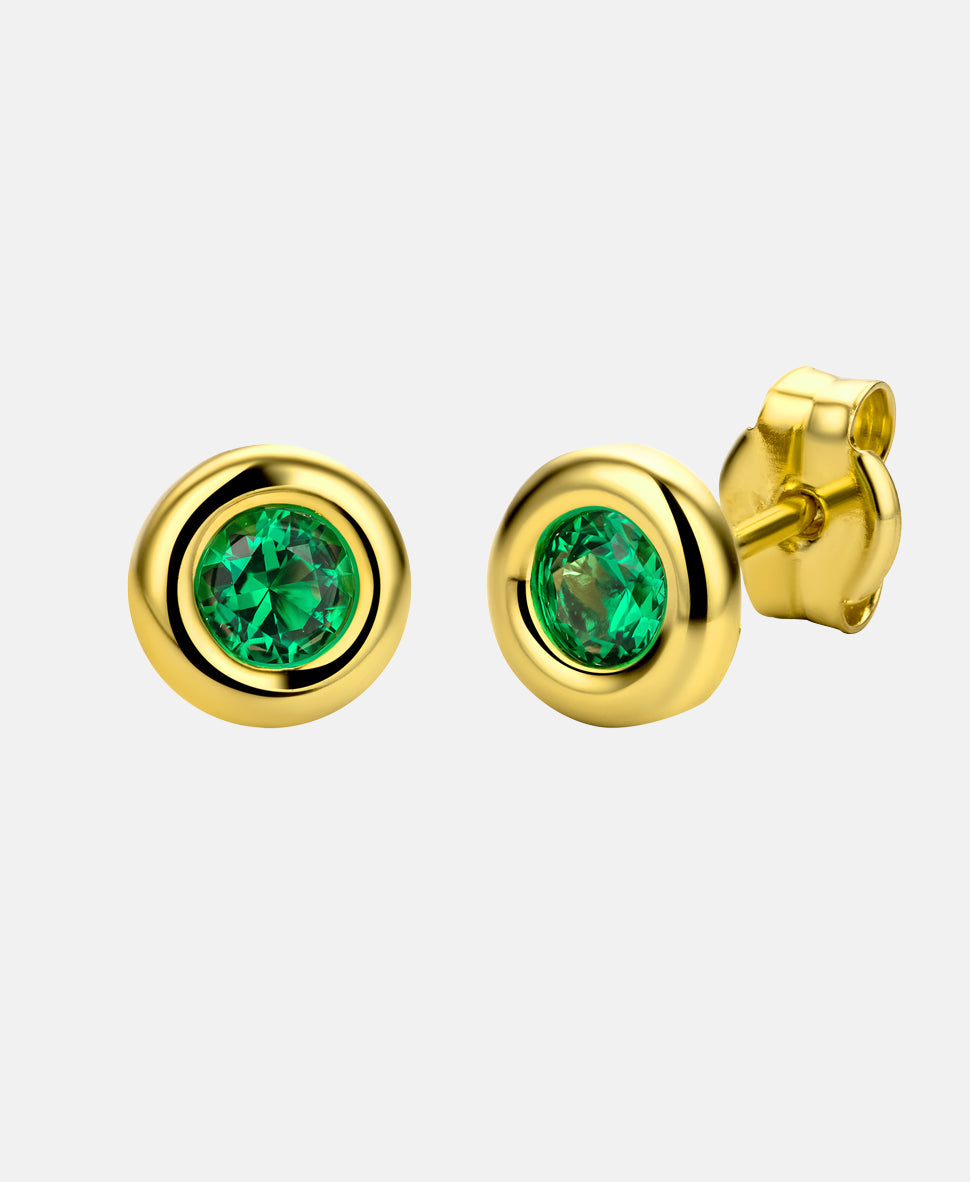 Ohrringe aus 375 Gelbgold mit Smaragd