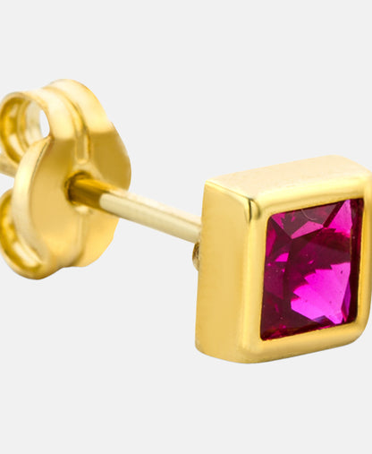 Ohrringe aus 375 Gelbgold mit Rubin