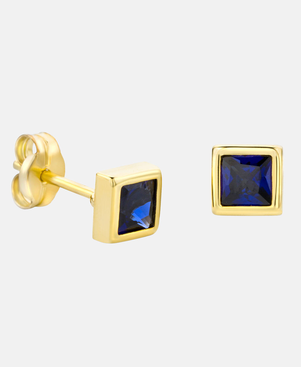 Ohrringe aus 375 Gelbgold mit Saphir