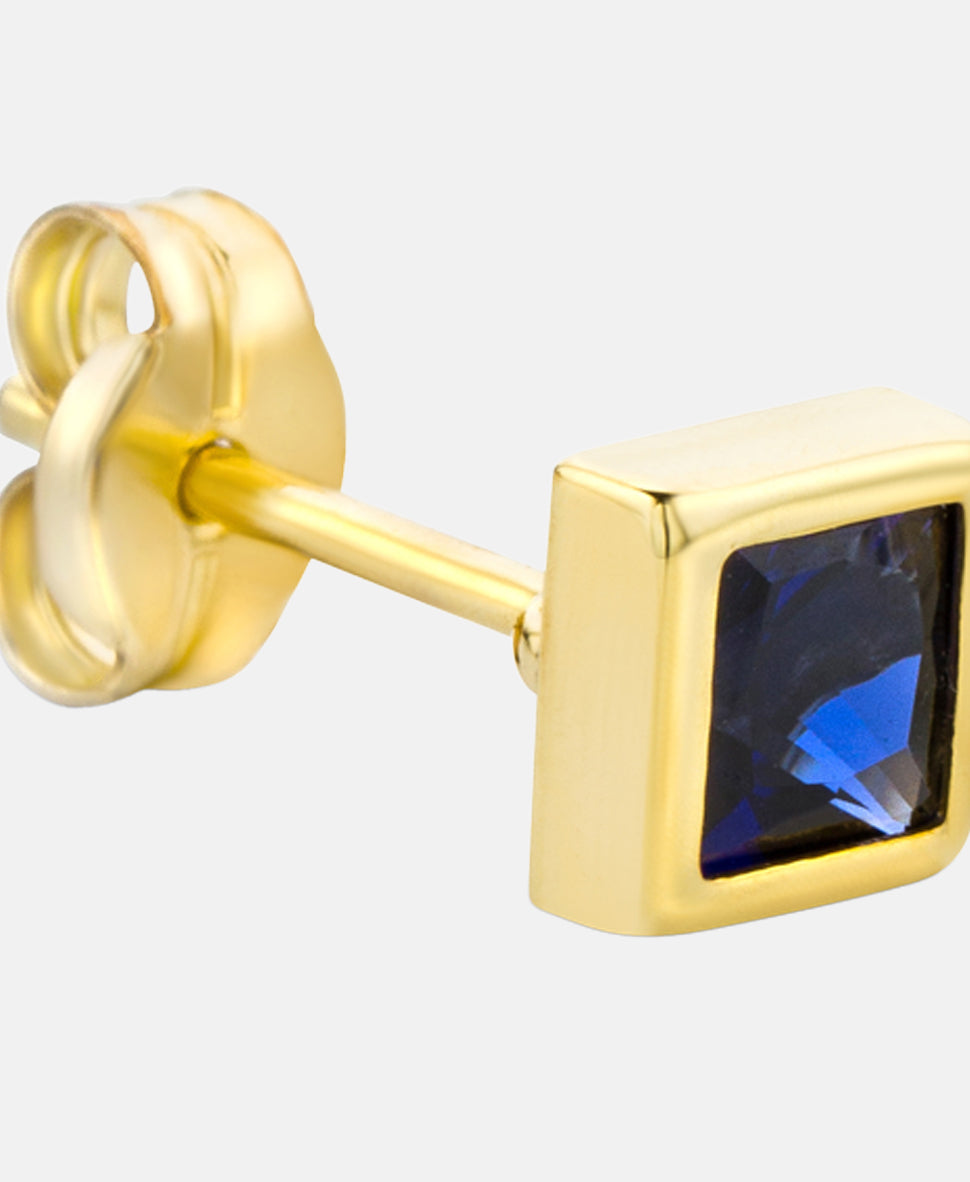 Ohrringe aus 375 Gelbgold mit Saphir