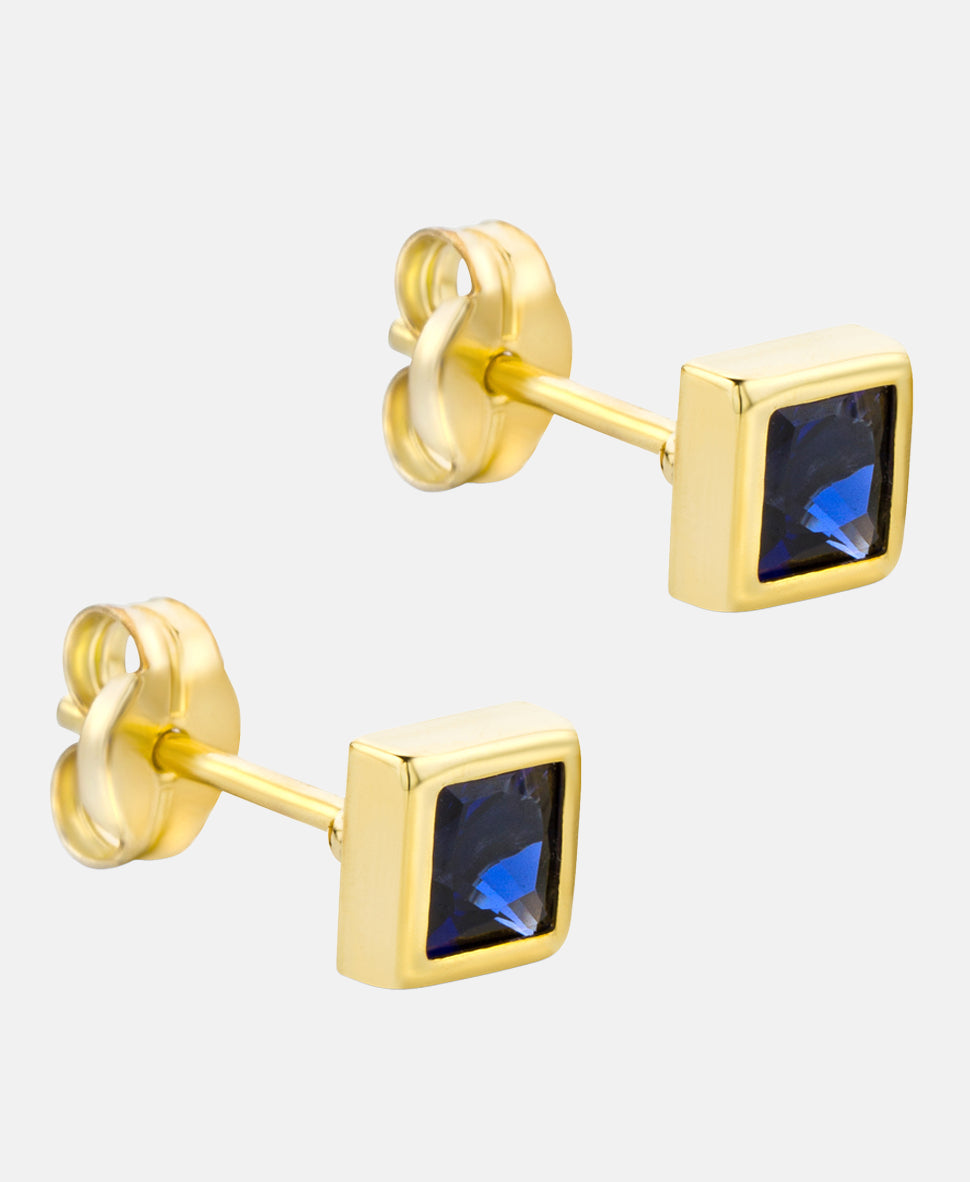Ohrringe aus 375 Gelbgold mit Saphir