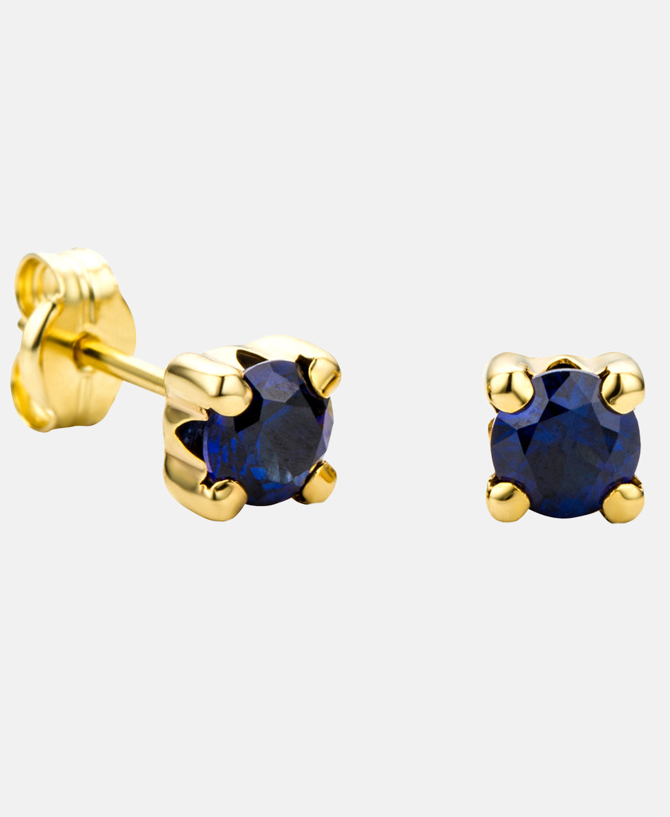 Ohrringe aus 375 Gelbgold mit Saphir