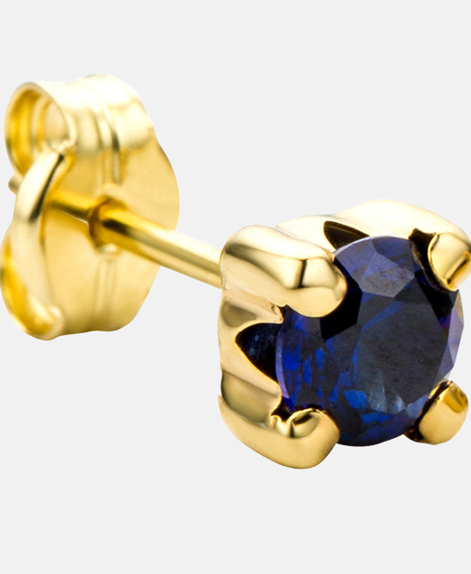 Ohrringe aus 375 Gelbgold mit Saphir