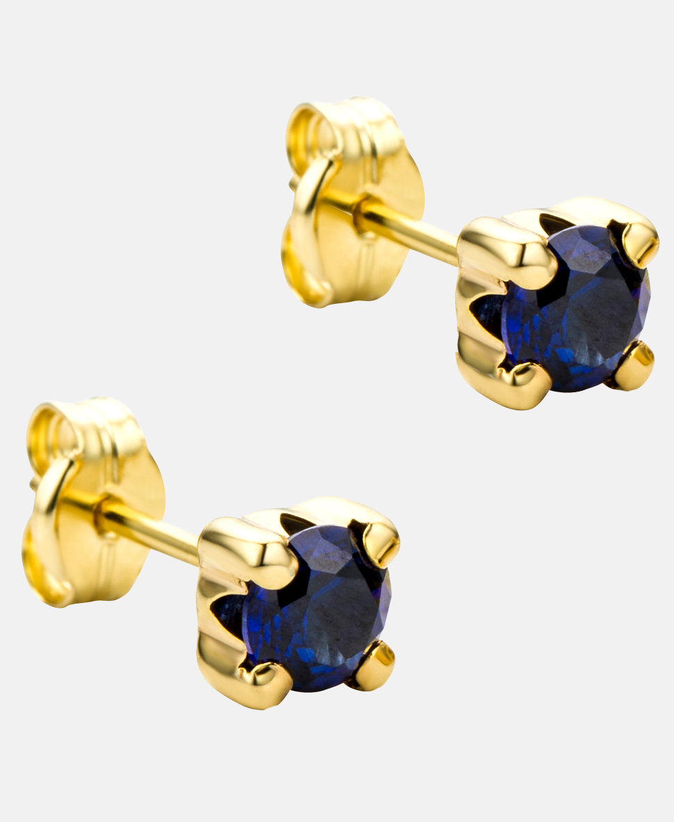Ohrringe aus 375 Gelbgold mit Saphir
