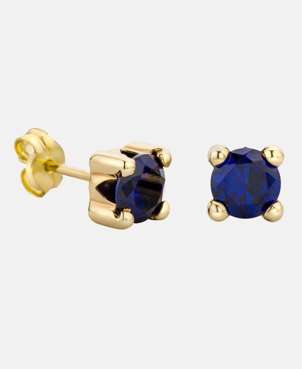 Ohrringe aus 375 Gelbgold mit Saphir