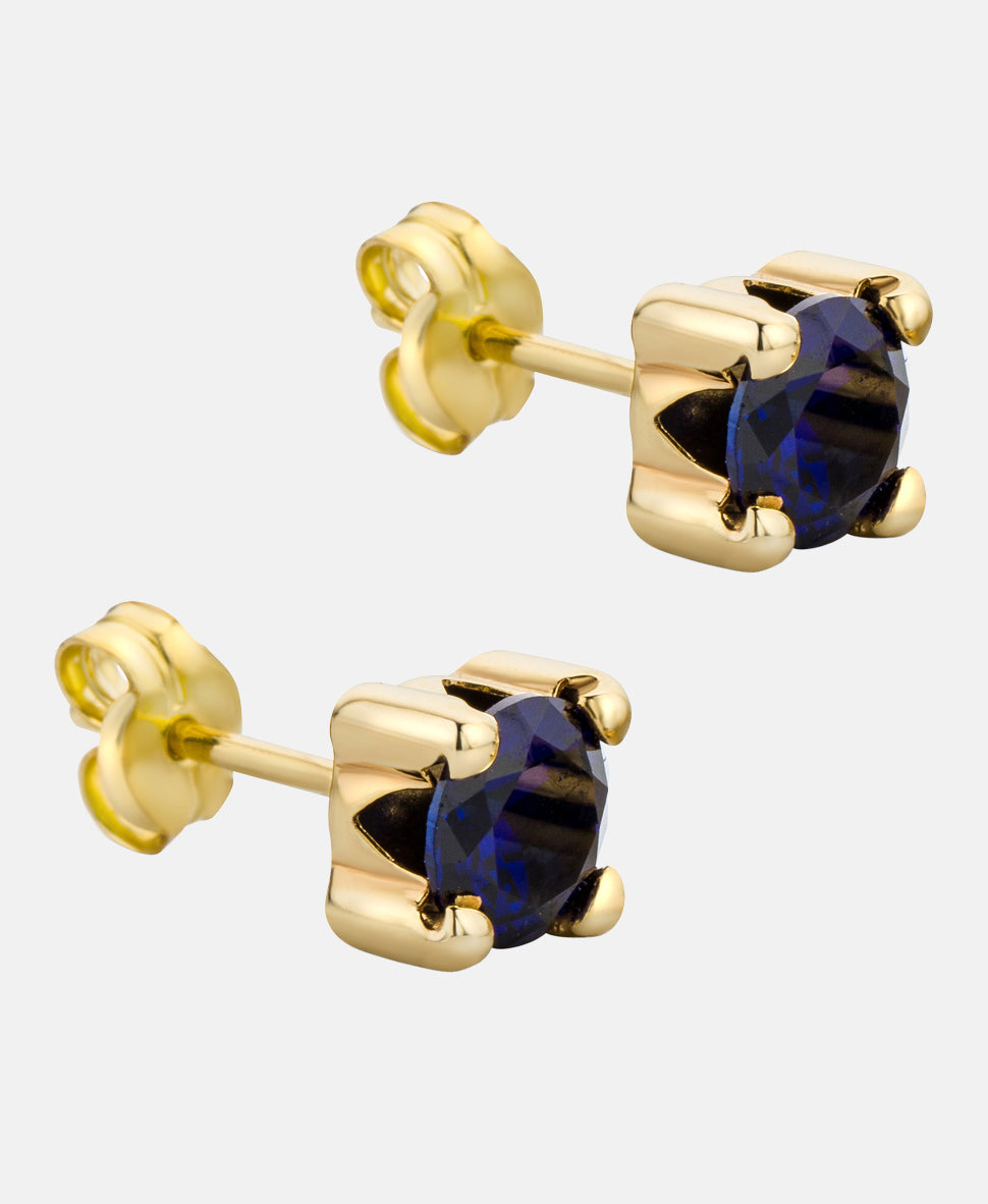Ohrringe aus 375 Gelbgold mit Saphir
