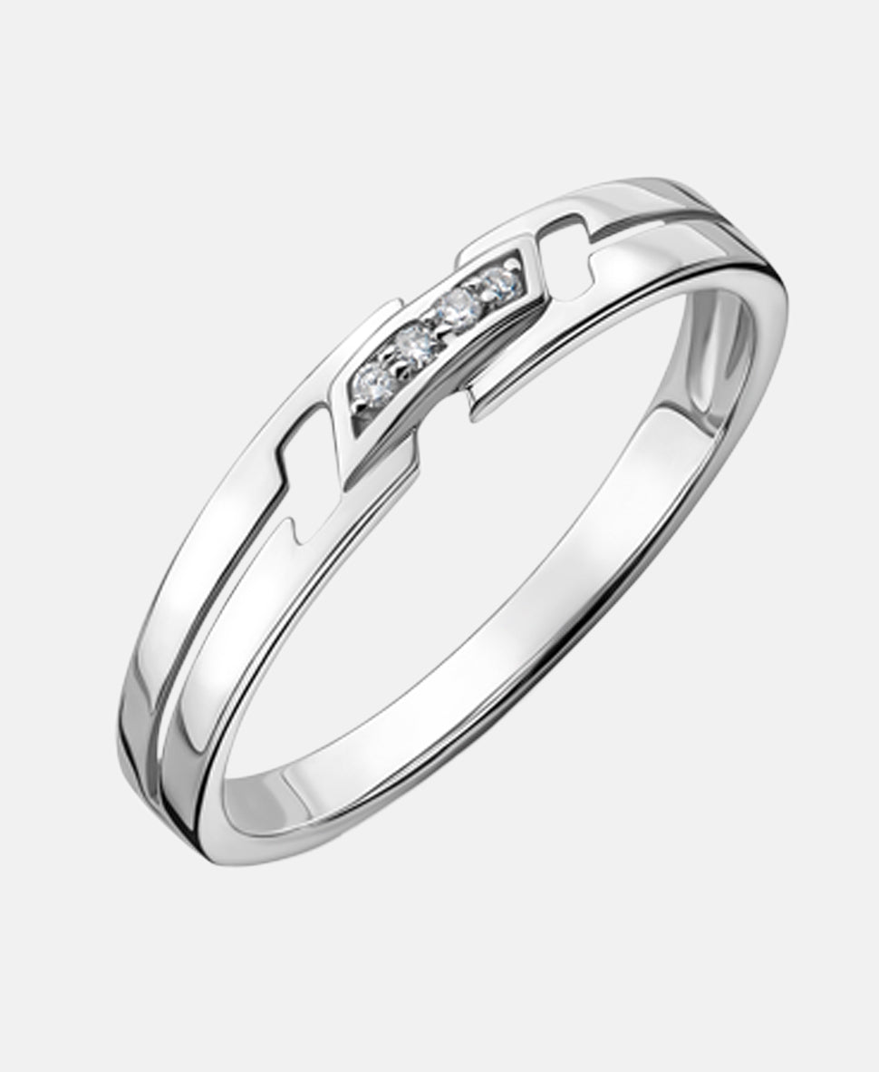 Ring aus 375 Weißgold mit Diamant