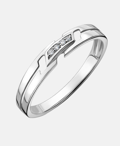Ring aus 375 Weißgold mit Diamant