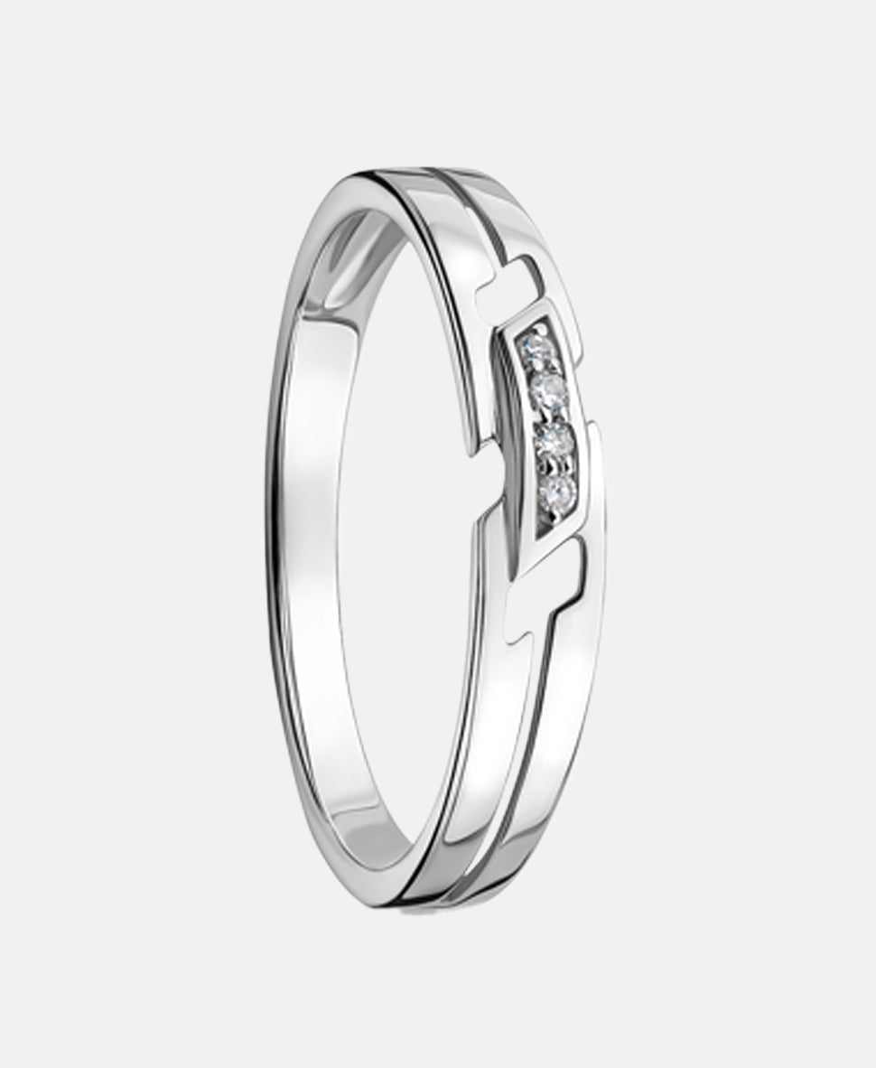 Ring aus 375 Weißgold mit Diamant