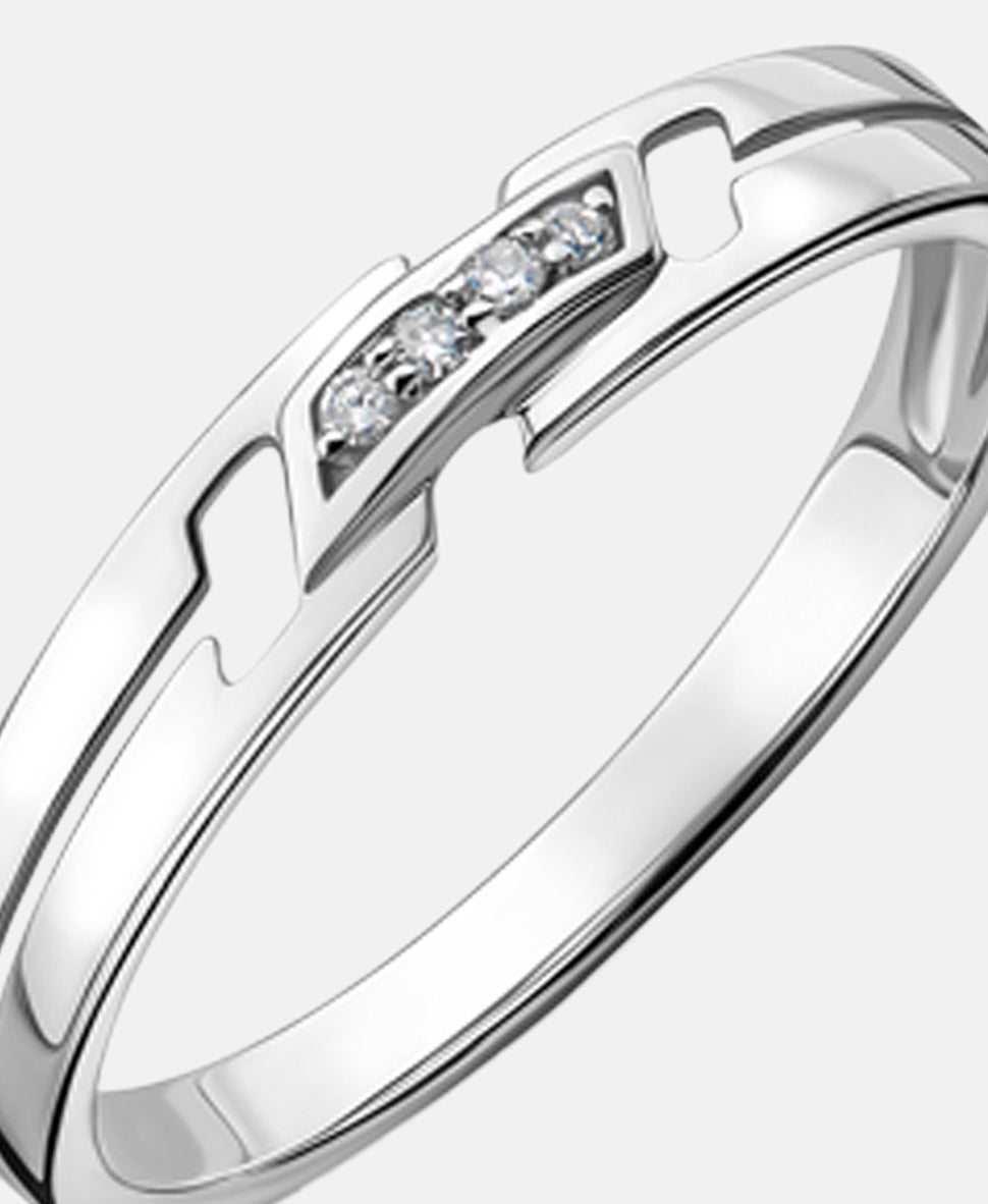 Ring aus 375 Weißgold mit Diamant