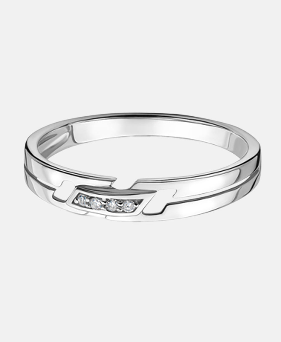 Ring aus 375 Weißgold mit Diamant