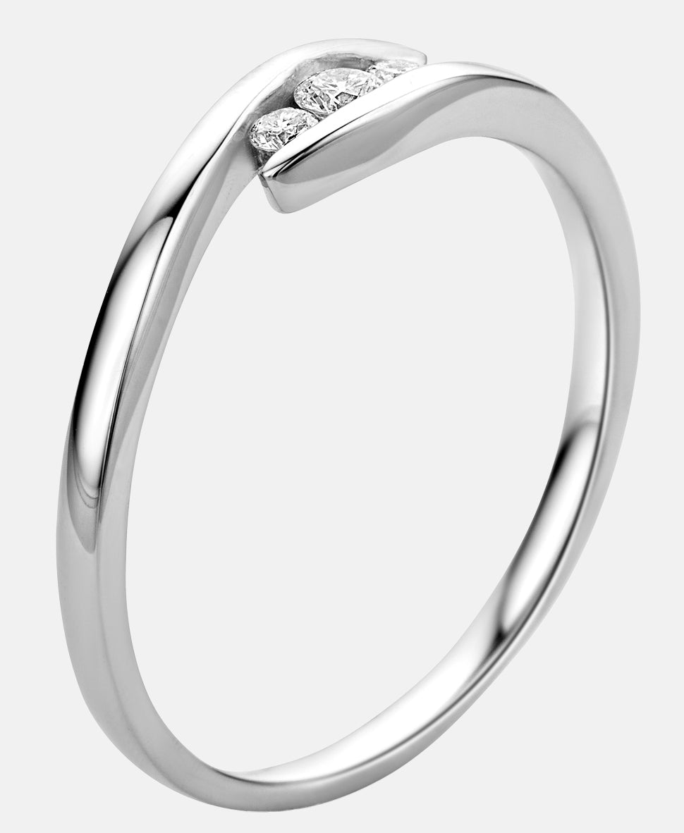Ring aus 375 Weißgold mit Diamant