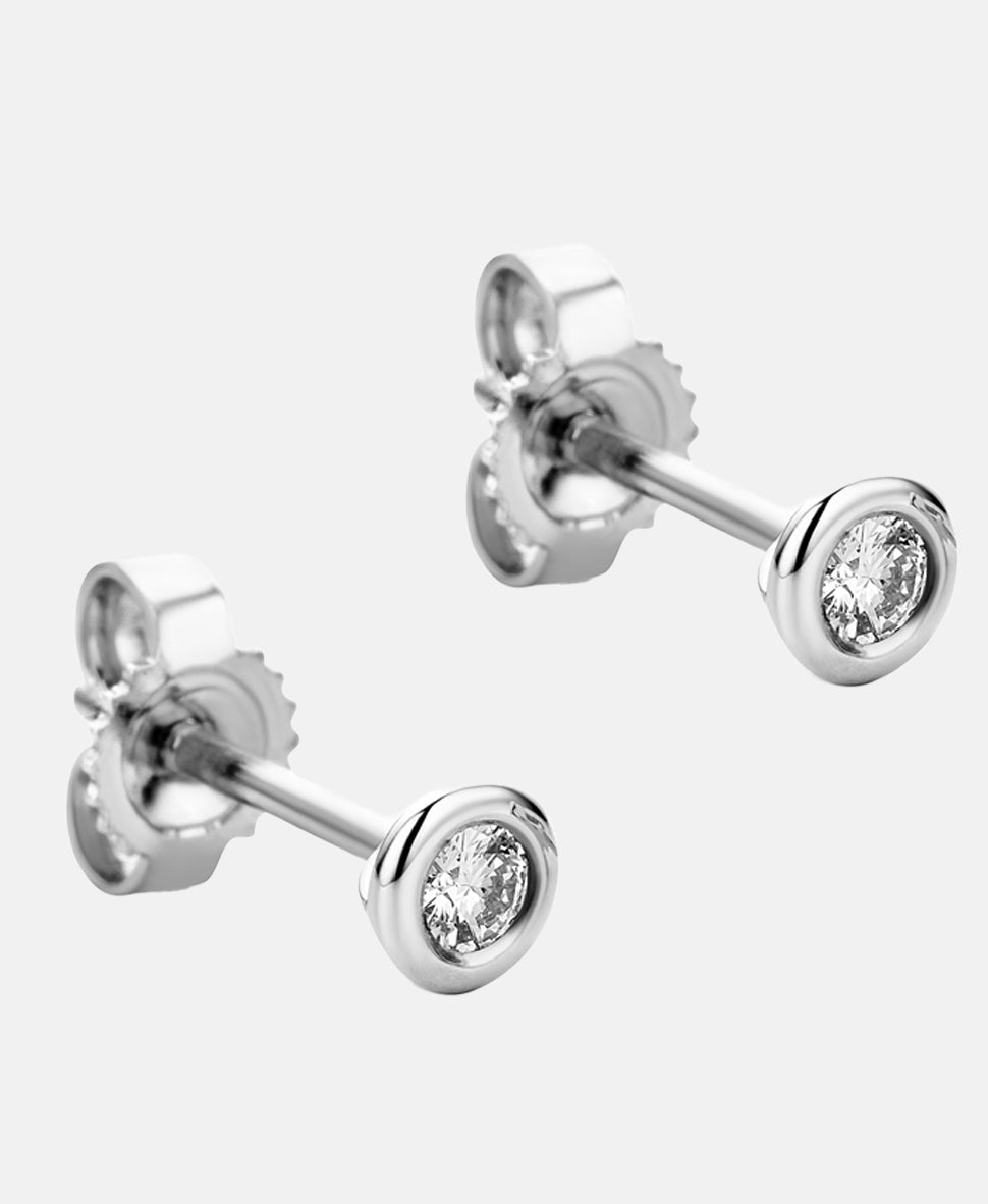 Ohrringe aus 585 Weißgold mit 0.10 Karat Diamant