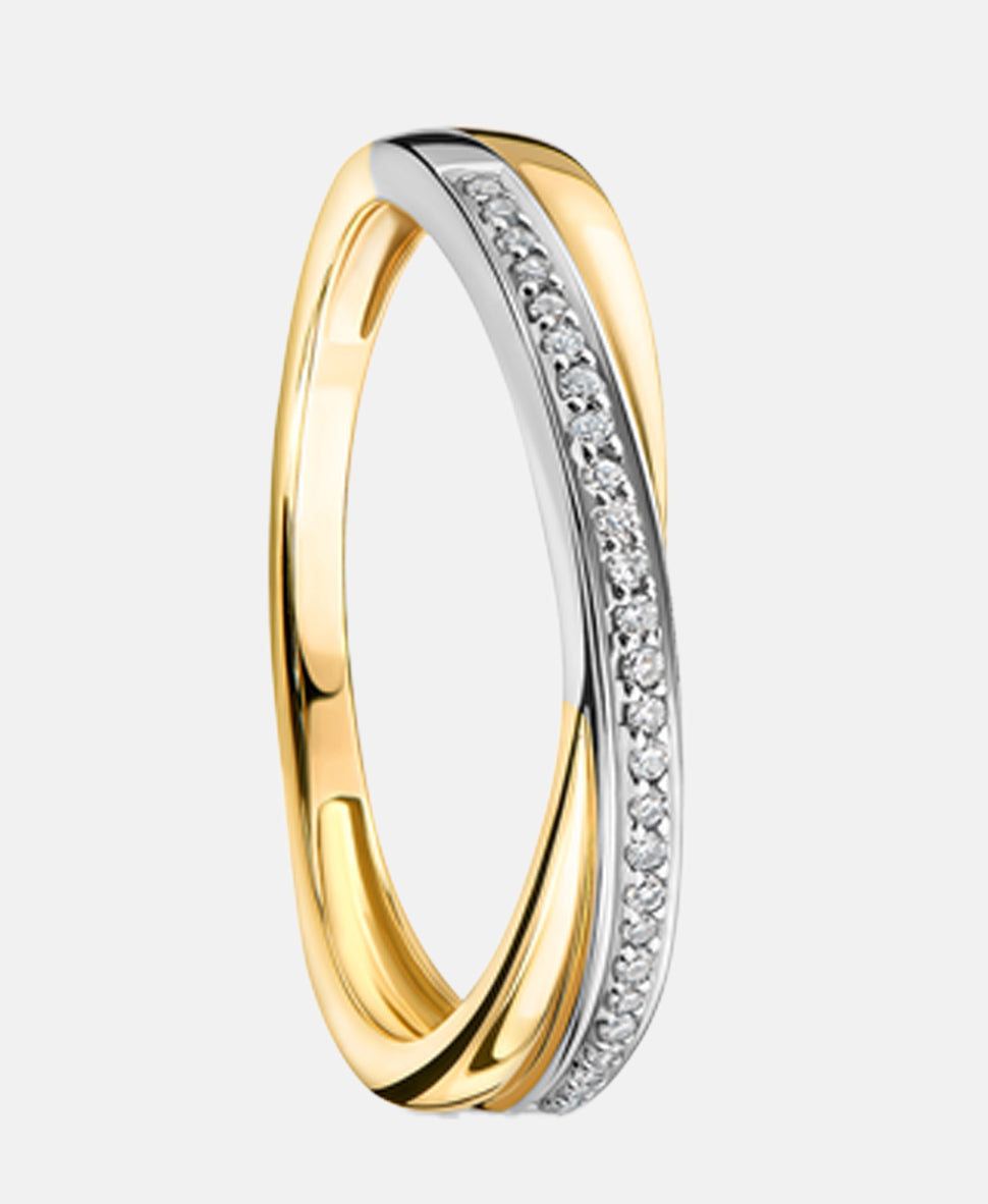 Ring aus 375 Roségold mit Diamant