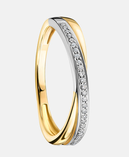 Ring aus 375 Roségold mit Diamant