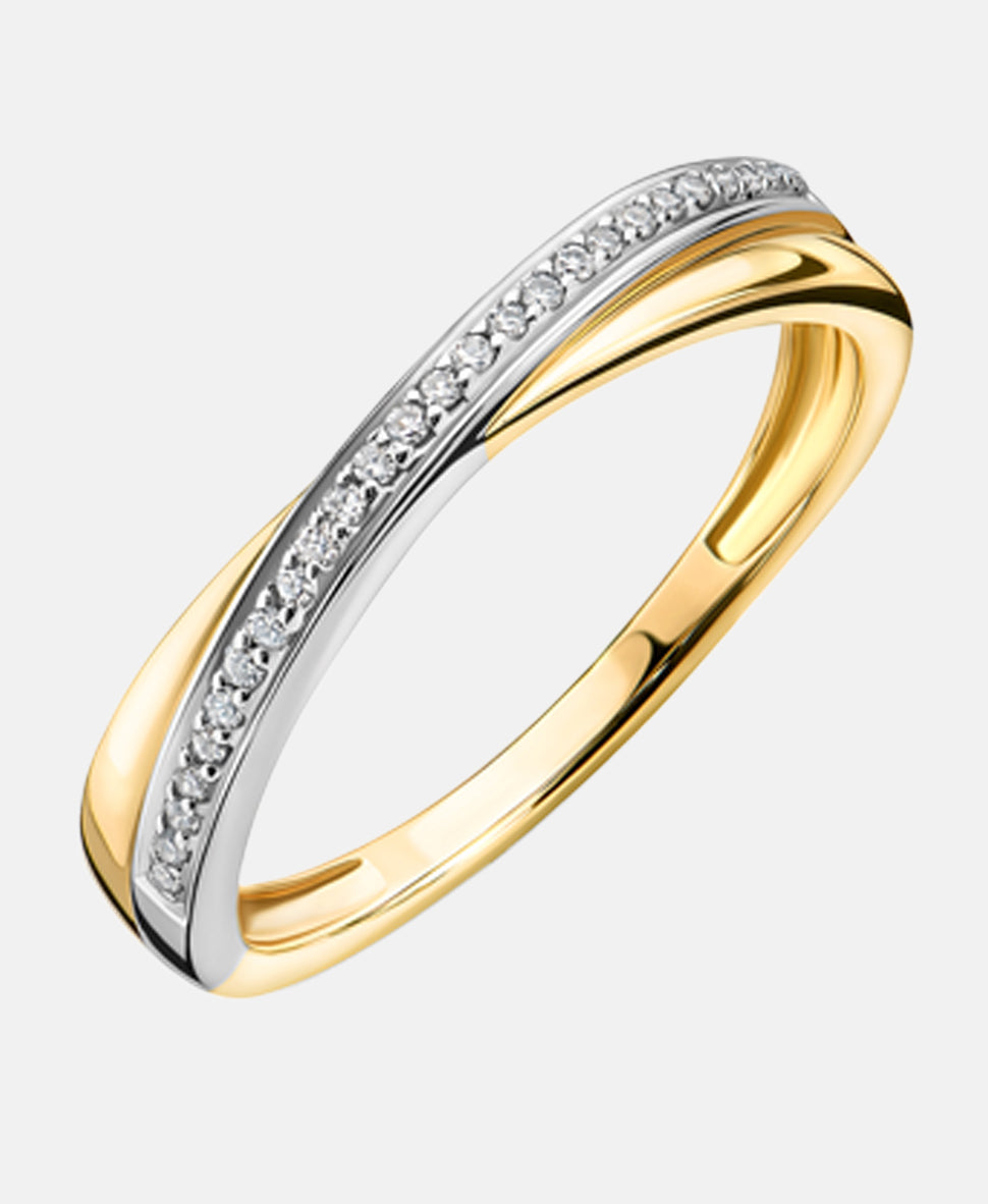 Ring aus 375 Roségold mit Diamant