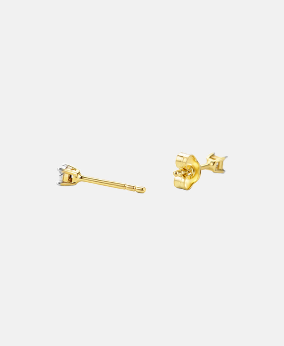 Ohrringe aus 375 Gelbgold mit Diamant