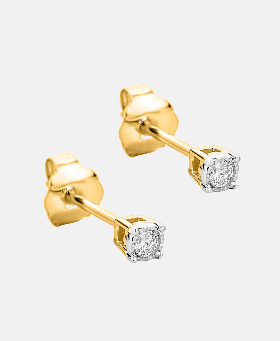 Ohrringe aus 375 Gelbgold mit Diamant
