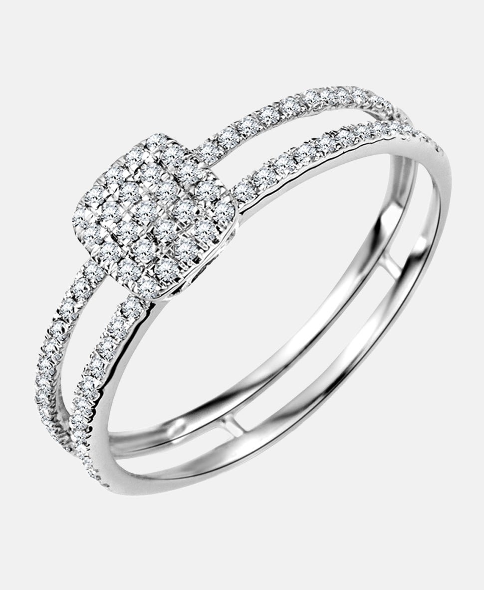 Ring aus 375 Weißgold mit Diamant