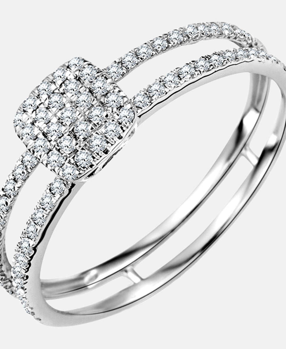Ring aus 375 Weißgold mit Diamant