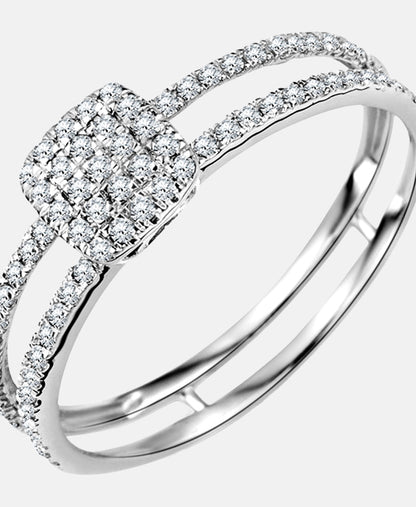Ring aus 375 Weißgold mit Diamant