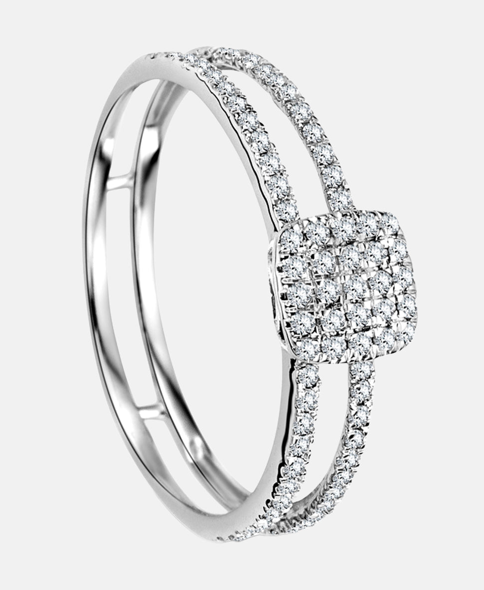 Ring aus 375 Weißgold mit Diamant