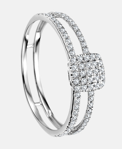 Ring aus 375 Weißgold mit Diamant