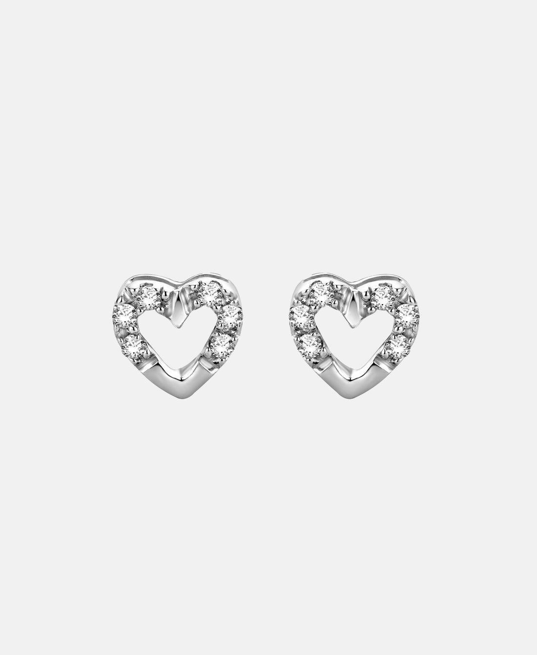 Ohrringe aus 375 Weißgold mit Diamant Herz-Design