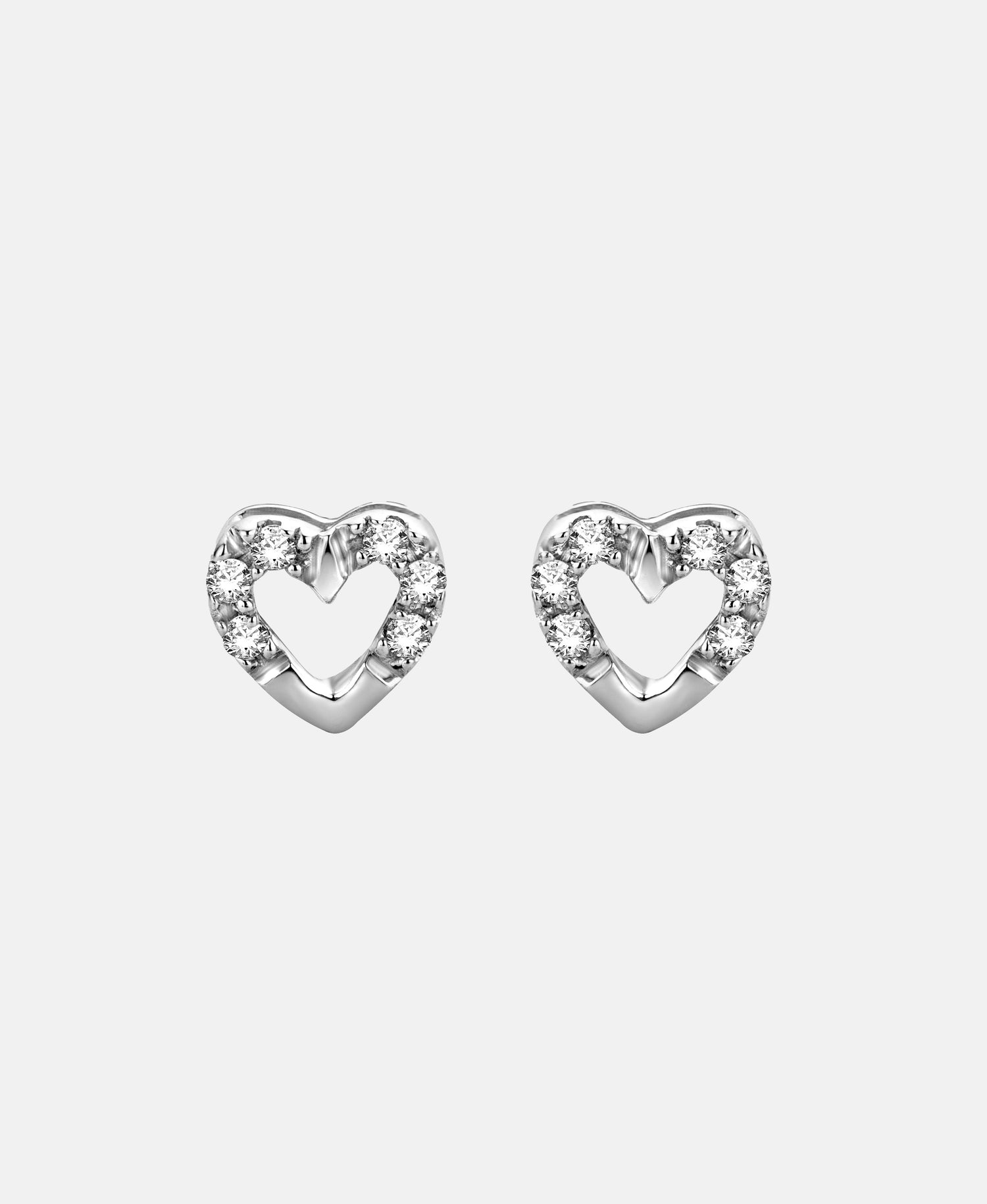 Ohrringe aus 375 Weißgold mit Diamant Herz-Design
