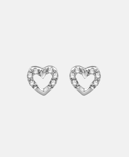 Ohrringe aus 375 Weißgold mit Diamant Herz-Design