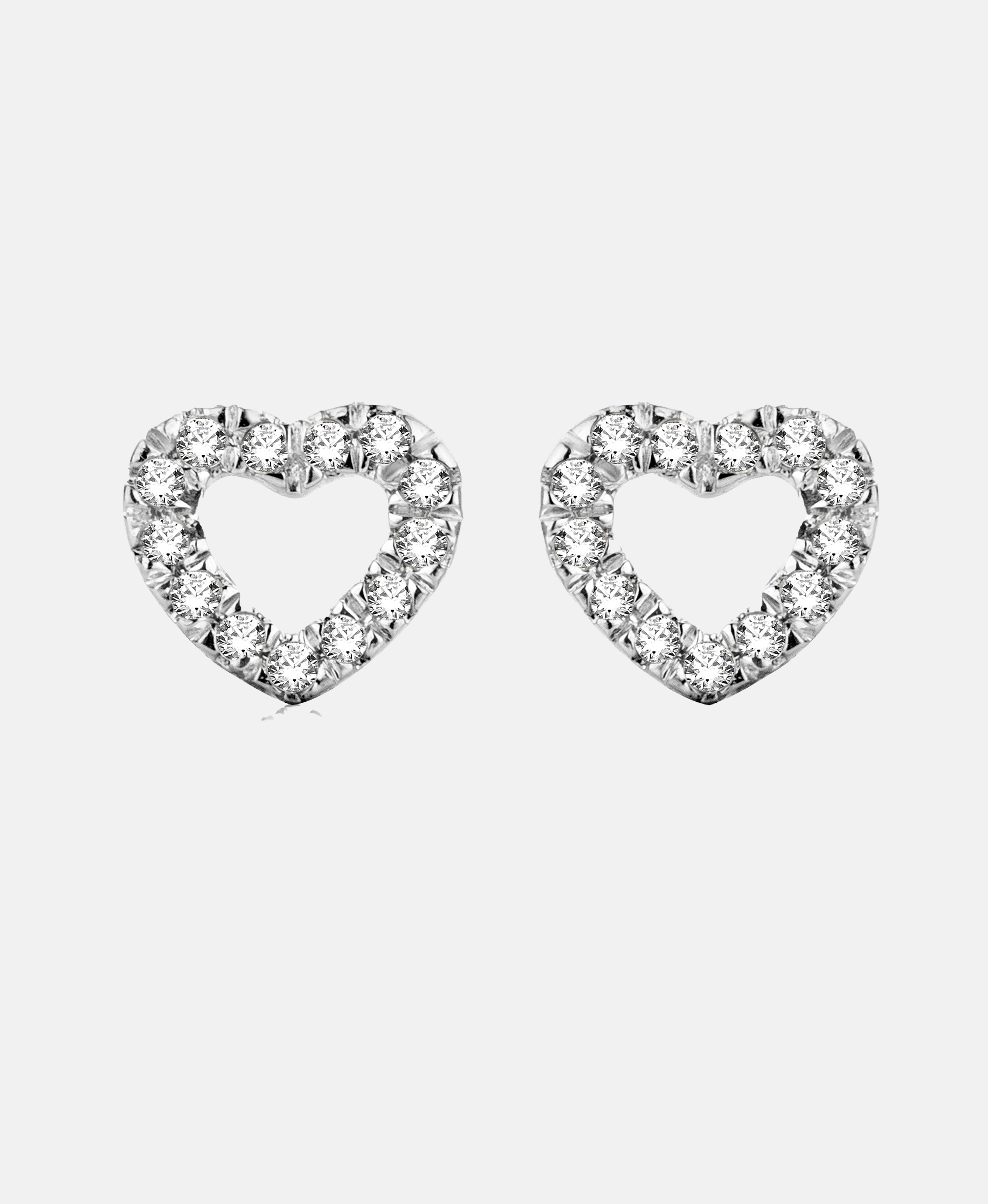 Ohrringe aus 750 Weißgold mit Diamant Herz-Design